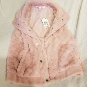 Pink Faux Fur Vest Crave Fame XS New